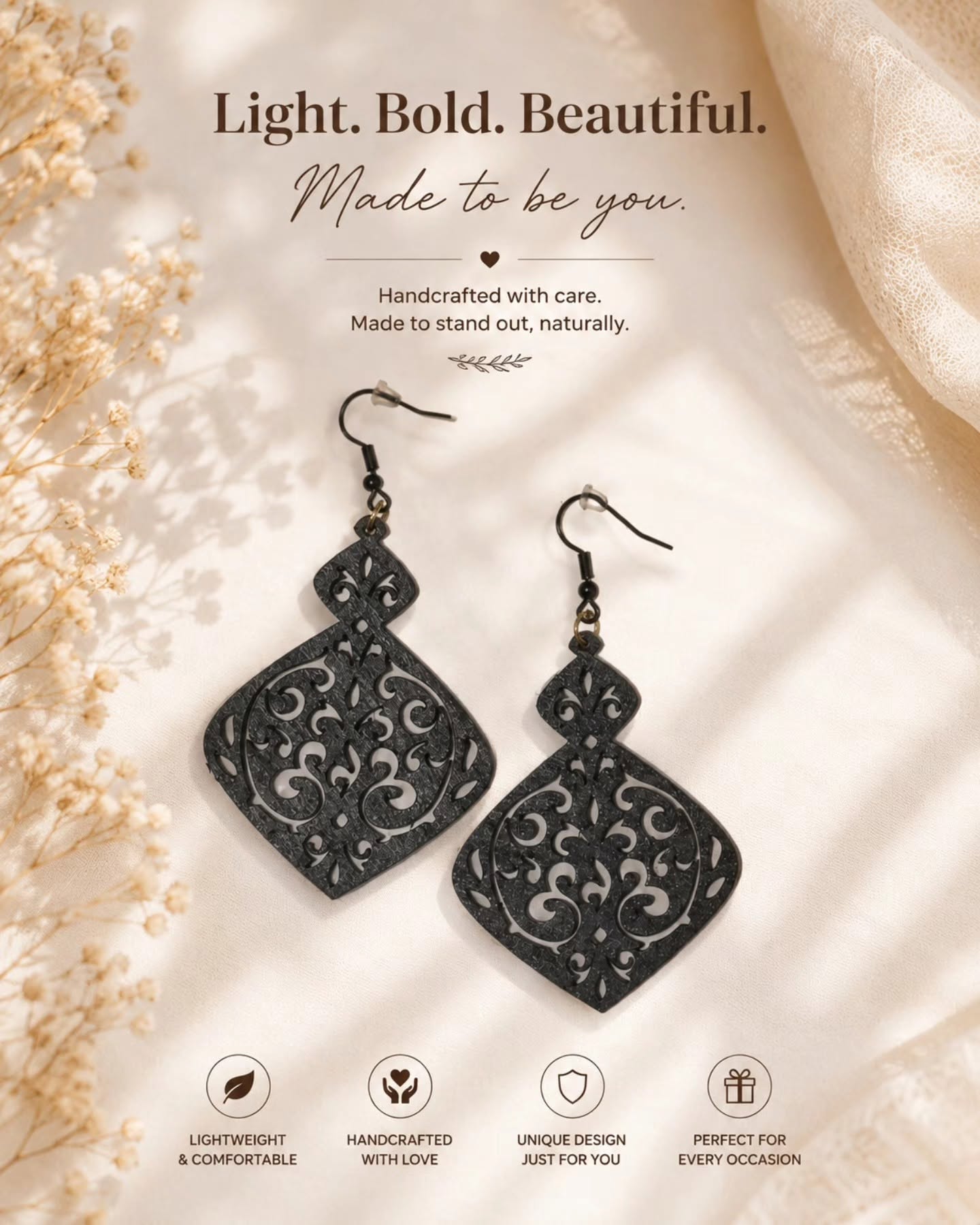 Earrings Model 1 handcrafted bag