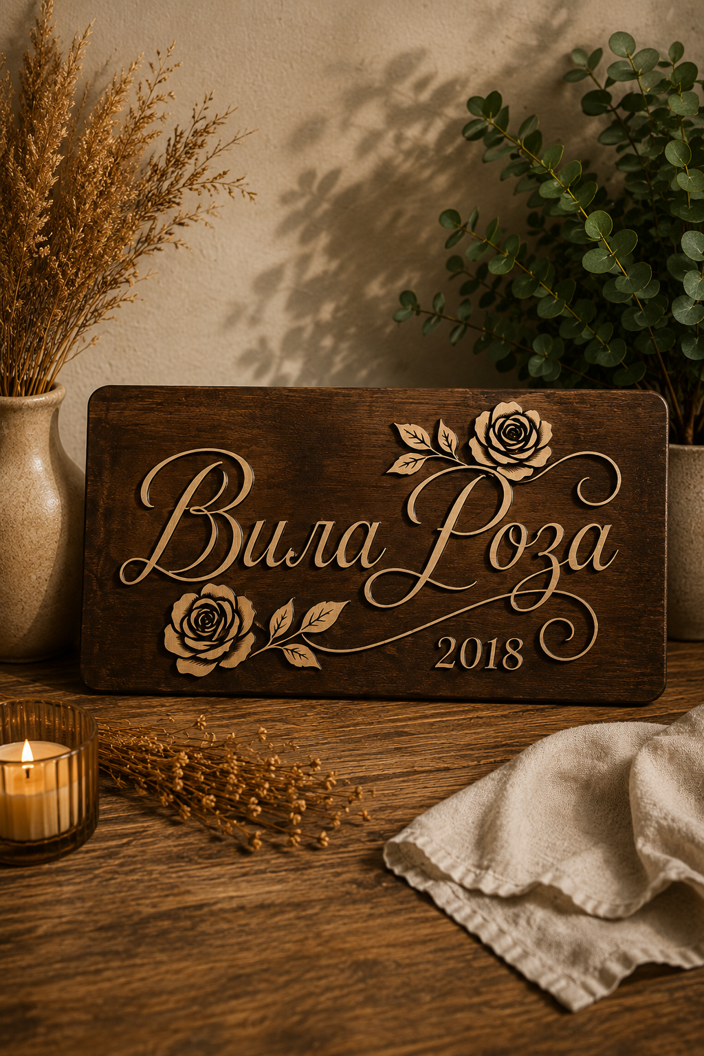 Personalized Wooden Name Sign handcrafted bag