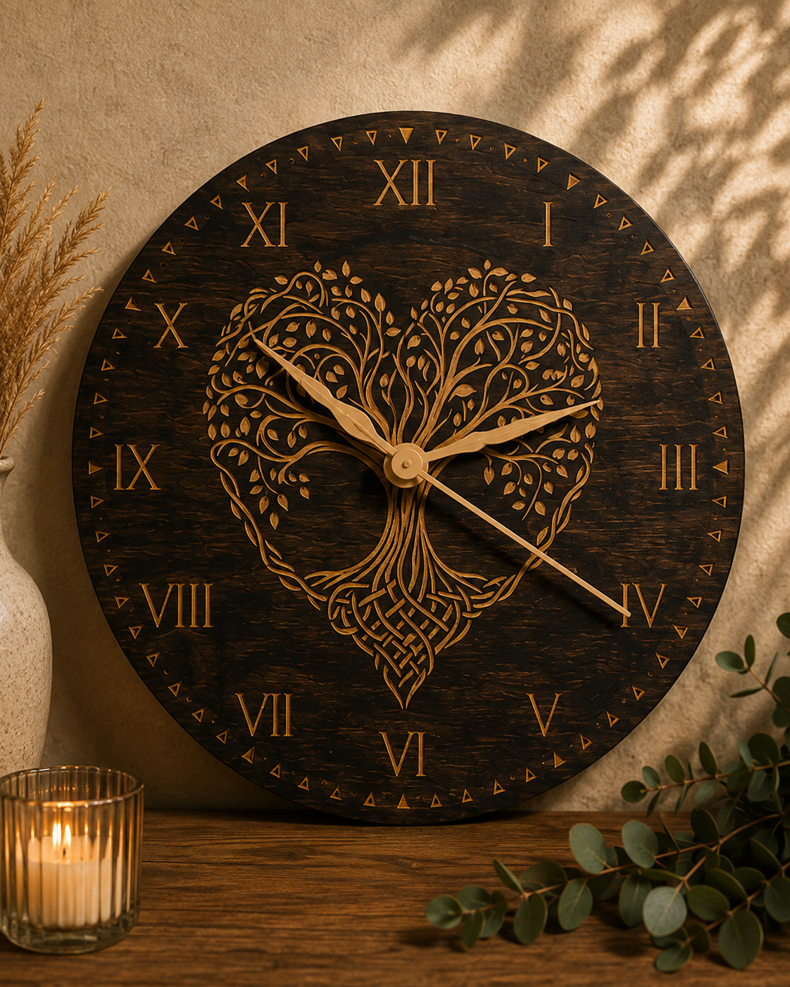 Personalized Wooden Wall Clock handcrafted bag